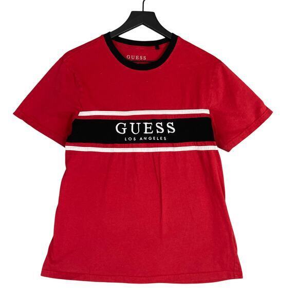 Guess Men's Red Los‎ Angeles Logo Graphic T-Shirt Size L Short Sleeve - Picture 1 of 9